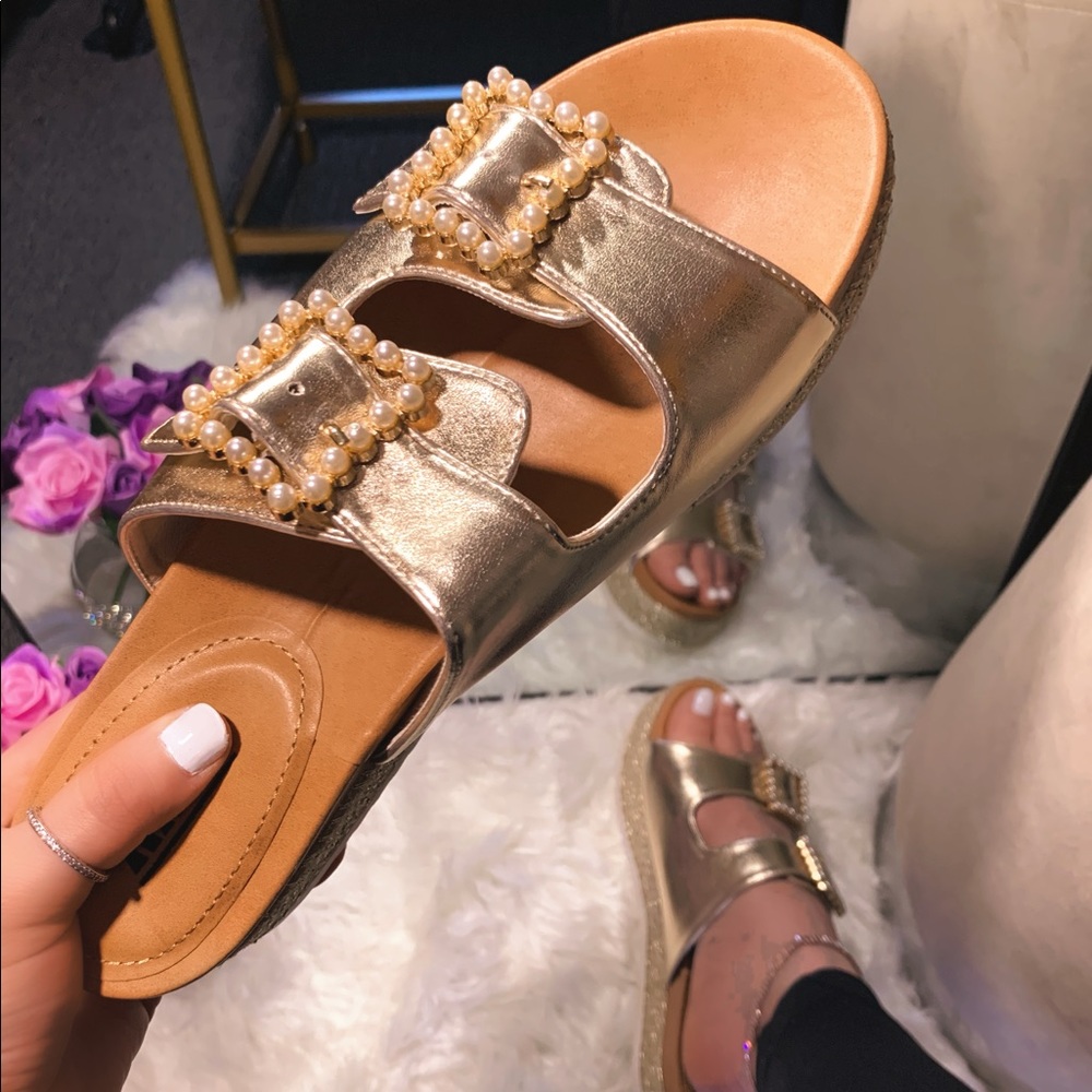 Open toe Espadrilles - Gold